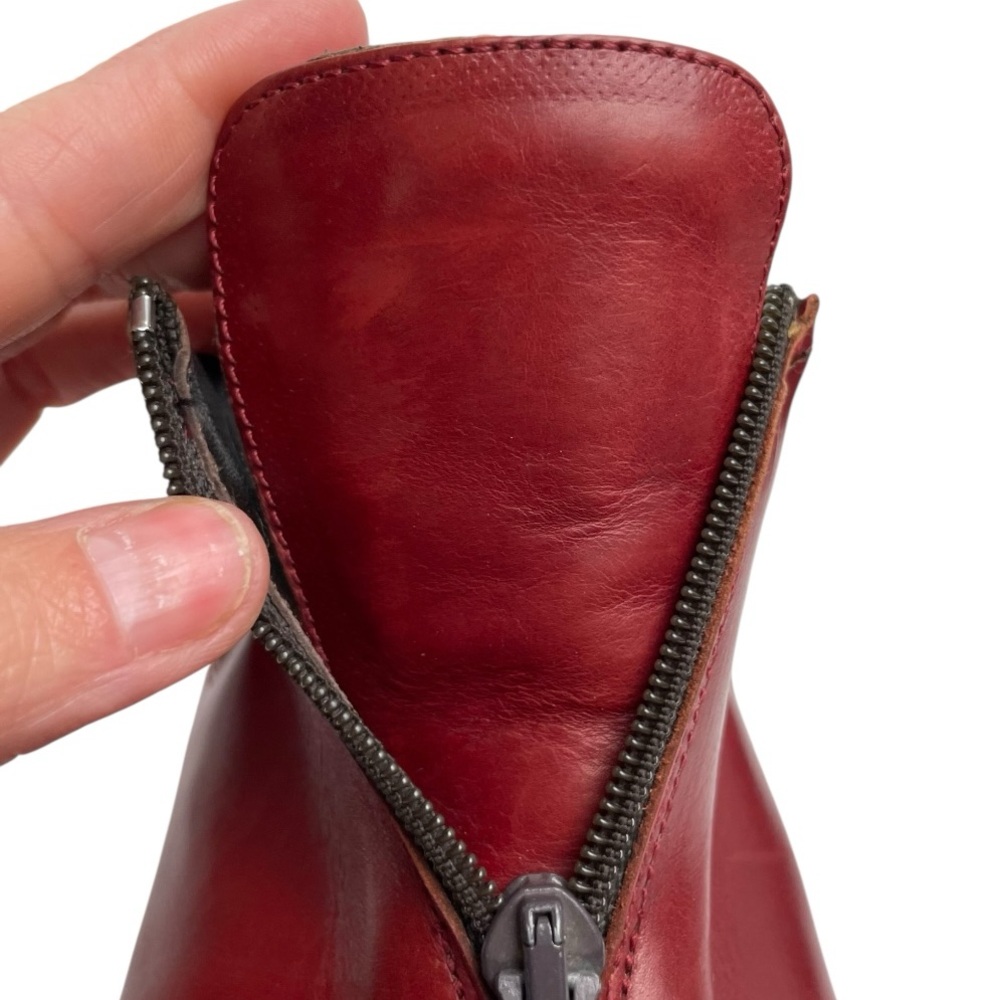 Vintage Donald J Pliner Agnes Red Calf Leather Zip Shoes Size 6M Made in Italy - Picture 13 of 16